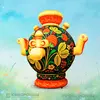Надувная фигура Самовар Черная Хохлома