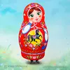 Аэрокостюм Матрешка Неваляшка Городецкая роспись шатенка