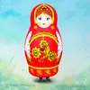 Надувной костюм Матрешка Неваляшка Хохлома