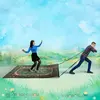 Аттракцион ковер самолет зеленый