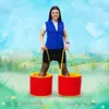 Командный аттракцион забег в ведрах красный малый