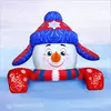 Надувная фигура Снеговик в синей ушанке на крышу