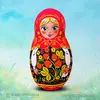 Национальная надувная матрешка герметичная Черная Хохлома Блонд
