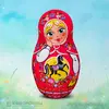 Национальная надувная матрешка герметичная Городецкая роспись Блонд