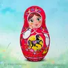 Национальная надувная матрешка герметичная Городецкая роспись Шатенка