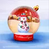 Шар-игрушка Снеговик в зеленой шапке ушанке