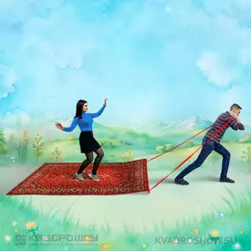 Аттракцион ковер самолет красный
