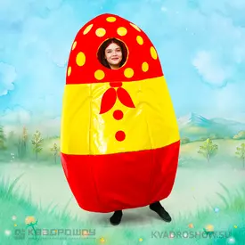 Игровой костюм Матрешка большая из ПВХ красная