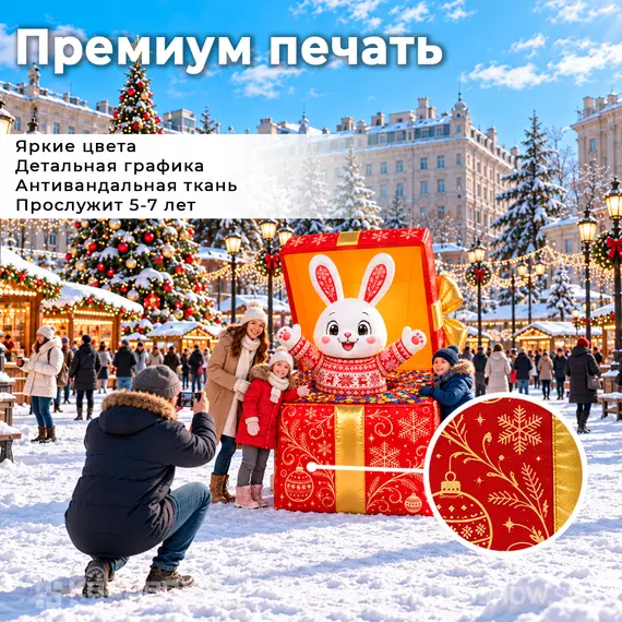подарок с зайцем для фотозоны