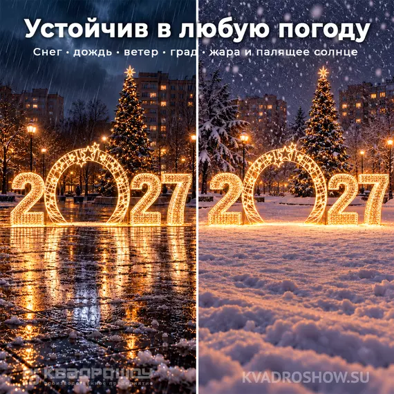 световая арка со звездами и цифрами