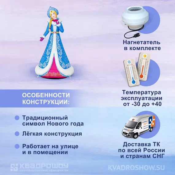 Преимущества и особенности надувной фигуры Снегурочка