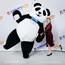 Надувной костюм Панда с голубым бантиком